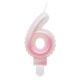 White-Pink 6-inch Ombre number candle, cake candle