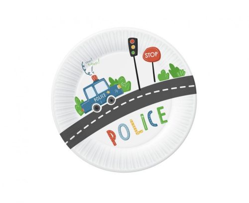 Police Beep paper plate 6 pcs 18 cm