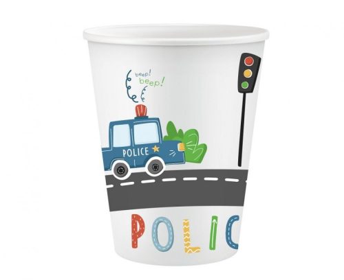 Police Beep paper cup 6 pcs 266 ml