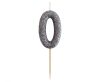 Number Glitter Black, Black number candle, birthday candle 0