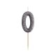 Number Glitter Black, Black number candle, birthday candle 0