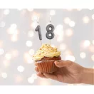 Number Glitter Black, Black number candle, cake candle number 1