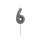 Number Glitter Black, Black Birthday Candle, Cake Candle Number 6