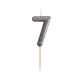 Glitter black, Black number candle, cake candle 7-es