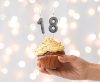 Number Glitter Black, Black number candle, cake candle 8