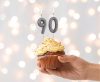 Number Glitter Black, Black numeral candle, birthday cake candle, number 9