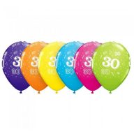   Happy Birthday Pastel Mix Colorful Happy Birthday 30 Balloon, Pack of 6, 11 inches (28cm)