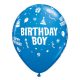 Happy Birthday Boy blue air-balloon, balloon 6 pieces 11 inch (28 cm)