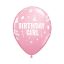 Happy Birthday Pink Happy Birthday Girl balloon, 6 pcs, 11 inches (28 cm)
