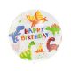 Dinosaur Aqua Happy Birthday foil balloon globe 46 cm