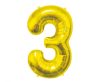 Number Gold, Number 3 Foil Balloon 85 cm
