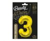 Number Gold, Number 3 Foil Balloon 85 cm