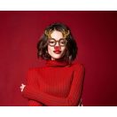 Christmas Reindeer glasses with a red nose