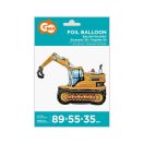 Vehicle Excavator 3D Excavator Foil Balloon 89 cm