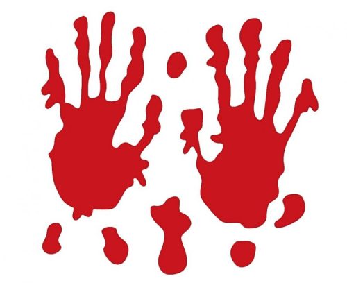 Halloween, Bloody Hands Gel Window Sticker Set