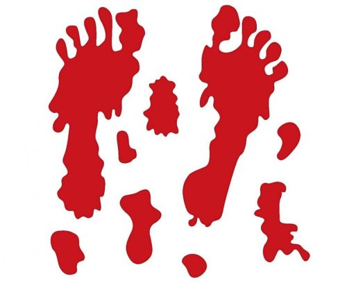 Halloween, Bloody Feet Gel Window Sticker Set