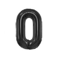 Number B&C Matt Black Black Number 0 Foil Balloon 85 cm