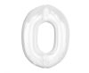 B&C White, White number 0 foil balloon 92 cm