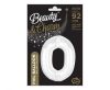 B&C White, White number 0 foil balloon 92 cm