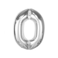 Number Silver Silver number zero foil balloon 92 cm
