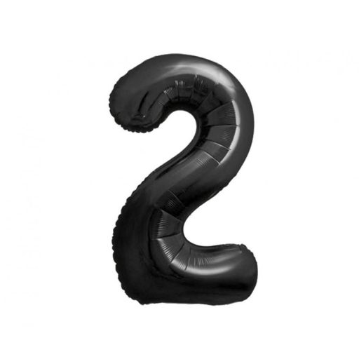 Number B&C Matt Black Black Number 2 Foil Balloon 85 cm