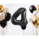 Number B&C Matt Black Black number 4 foil balloon 85 cm
