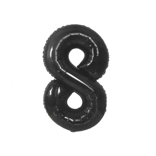Number B&C Matt Black Black Number 8 Foil Balloon 85 cm