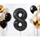 Number B&C Matt Black Black Number 8 Foil Balloon 85 cm