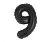 Black 9 B&C Matt Black number foil balloon 85 cm