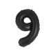 Black 9 B&C Matt Black number foil balloon 85 cm