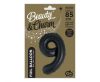 Black 9 B&C Matt Black number foil balloon 85 cm