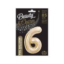 Number B&C Champagne Champagne color number 6 foil balloon 85 cm