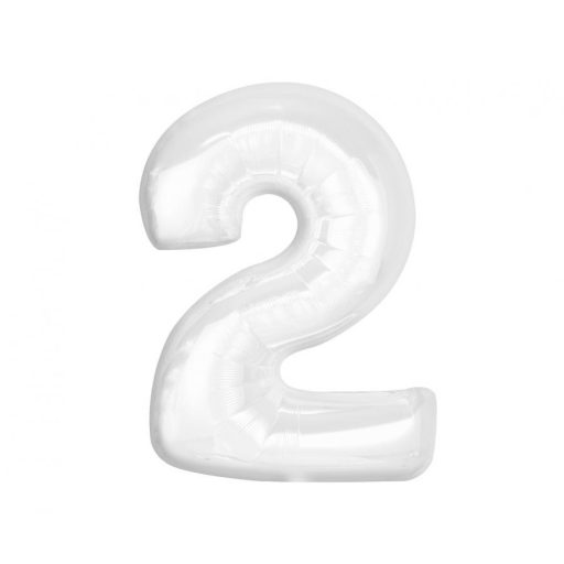 Number B&C White White Number 2 Foil Balloon 92 cm