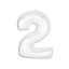 Number B&C White White Number 2 Foil Balloon 92 cm