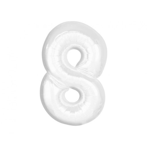 Number B&C White White number 8 foil balloon 92 cm