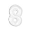 Number B&C White White number 8 foil balloon 92 cm