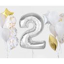 Number Silver Silver Number 2 Foil Balloon 92 cm