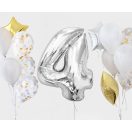 Number Silver Silver Number 4 Foil Balloon 92 cm
