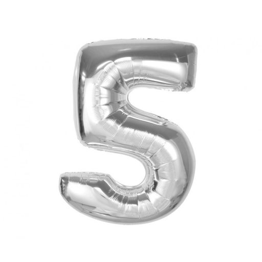Number Silver Silver number 5 foil balloon 92 cm
