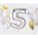 Number Silver Silver number 5 foil balloon 92 cm