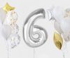 Silver 6 silver number foil balloon 92 cm