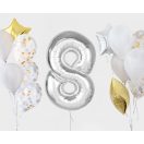 Number Silver Silver Number 8 Foil Balloon 92 cm