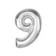 Number Silver Silver number 9 foil balloon 92 cm