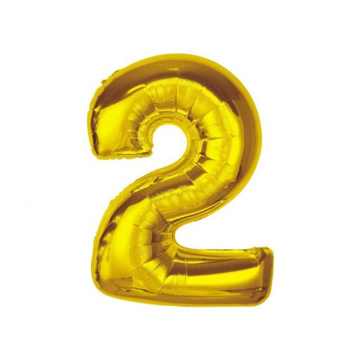 Number Gold Gold Number 2 Foil Balloon 92 cm