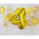 Number Gold Gold number 4 foil balloon 92 cm