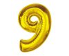 Gold 9 Gold number foil balloon 92 cm