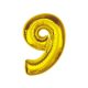 Gold 9 Gold number foil balloon 92 cm