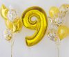 Gold 9 Gold number foil balloon 92 cm