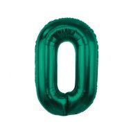 Number B&C Bottle Green Green number 0 foil balloon 85 cm