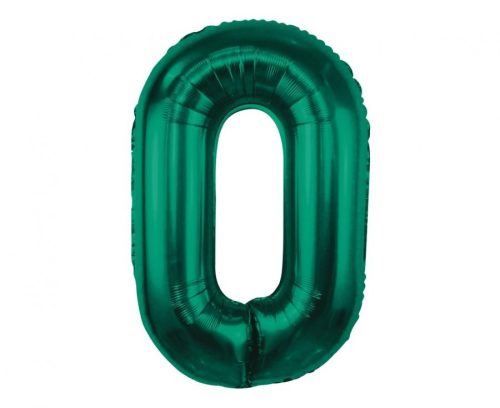 B&C Bottle Green, Green number 0 foil balloon 85 cm
